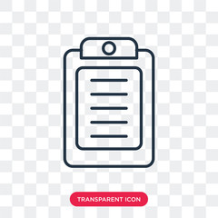 Wall Mural - Clipboard vector icon isolated on transparent background, Clipboard logo design