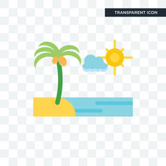 Poster - Beach vector icon isolated on transparent background, Beach logo design