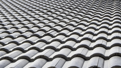 black tile roof,  new house 