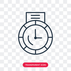Wall Mural - Clock vector icon isolated on transparent background, Clock logo design