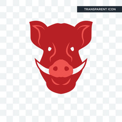 Wall Mural - boars head vector icon isolated on transparent background, boars head logo design