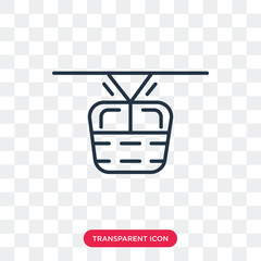 Wall Mural - Cable car vector icon isolated on transparent background, Cable car logo design