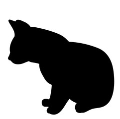 Wall Mural - silhouette of a cat on a white background