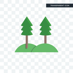 Poster - Trees vector icon isolated on transparent background, Trees logo design