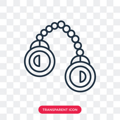 Canvas Print - Handcuffs vector icon isolated on transparent background, Handcuffs logo design
