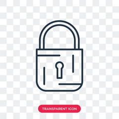 Wall Mural - Padlock vector icon isolated on transparent background, Padlock logo design