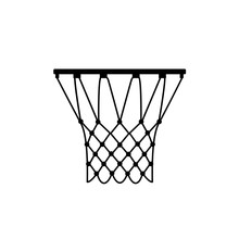 Basketball Ring Icon, Silhouette, Logo On White Background