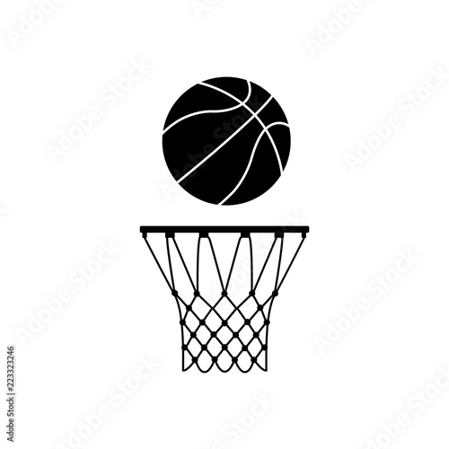 Basketball Ring Icon Silhouette Logo On White Background Buy