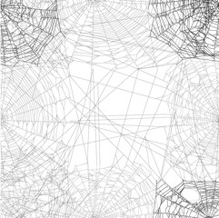 Wall Mural - dense grey spider square web