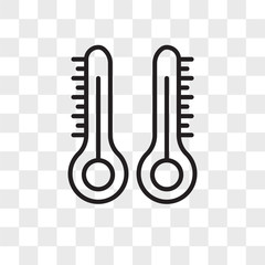 Thermometers vector icon isolated on transparent background, Thermometers logo design