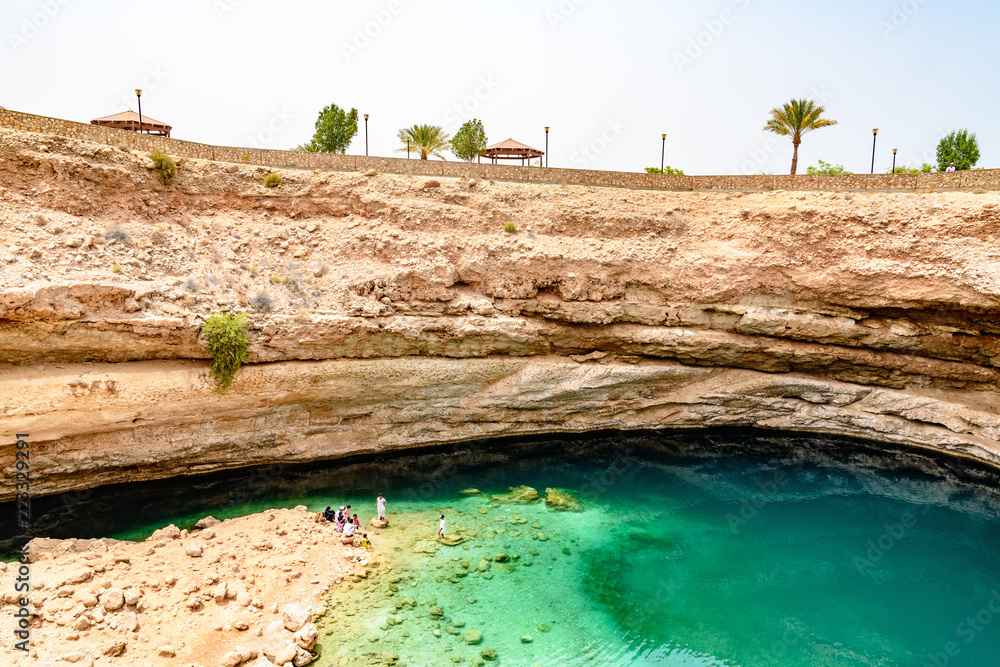 Bimmah Sinkhole in eastern Muscat Governorate, Oman. It is 50 m by 70 m ...