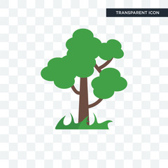 Canvas Print - Tree vector icon isolated on transparent background, Tree logo design