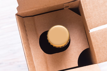 Cardboard box for beer, inside