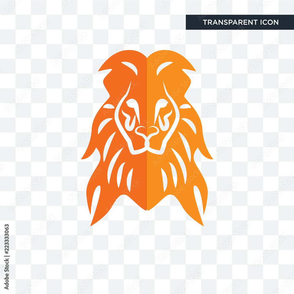 orange lion vector icon isolated on transparent background, orange lion  logo design Stock Vector | Adobe Stock, image size:1000x1000