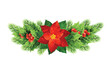 Christmas poinsettia flower realistic vector illustration