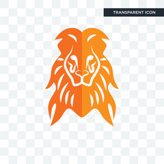 Wall Mural - orange lion vector icon isolated on transparent background, orange lion logo design