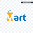 mart vector icon isolated on transparent background, mart logo design