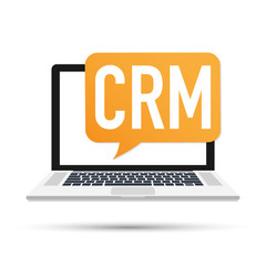 Poster - Desktop CRM System Icon. Business and Finance. Vector illustration.