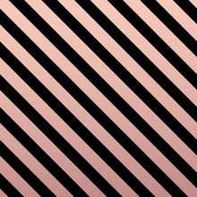 Rose Gold Glittering Diagonal Lines Pattern On Black Background.