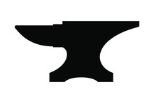Icon Anvil For Blacksmith. Symbol Blacksmith Logo. Sign Silhouette Anvil. Heavy Industry. Vector Illustration