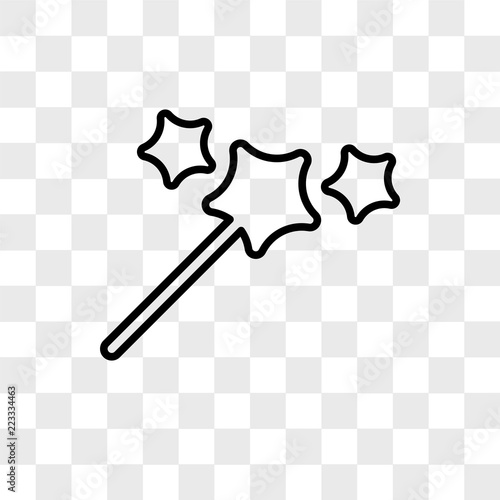 Fotografie, Obraz Magic wand vector icon isolated on transparent background, Magic wand logo desig