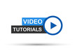 Video tutorials Button, icon, emblem, label. Vector illustration