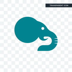 Wall Mural - elephant vector icon isolated on transparent background, elephant logo design