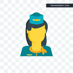 Canvas Print - Stewardess vector icon isolated on transparent background, Stewardess logo design