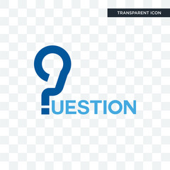 Wall Mural - question vector icon isolated on transparent background, question logo design