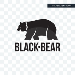 Wall Mural - black bear vector icon isolated on transparent background, black bear logo design