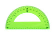 © Alexey - transparent plastic green protractor for school, isolated on white background