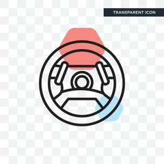 Wall Mural - Steering wheel vector icon isolated on transparent background, Steering wheel logo design