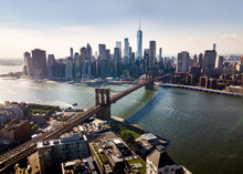 Manhattan Bridge New York City Aerial View