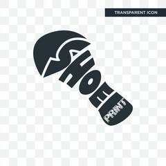 Wall Mural - shoe print vector icon isolated on transparent background, shoe print logo design