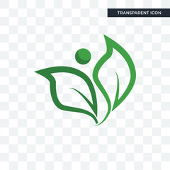 Poster - leaf vector icon isolated on transparent background, leaf logo design