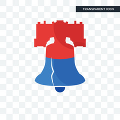 Wall Mural - liberty bell vector icon isolated on transparent background, liberty bell logo design