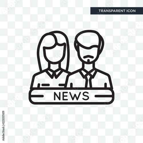 News Reporters Vector Icon Isolated On Transparent Background