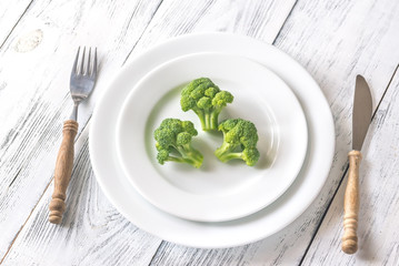 Sticker - Fresh broccoli on the white plate