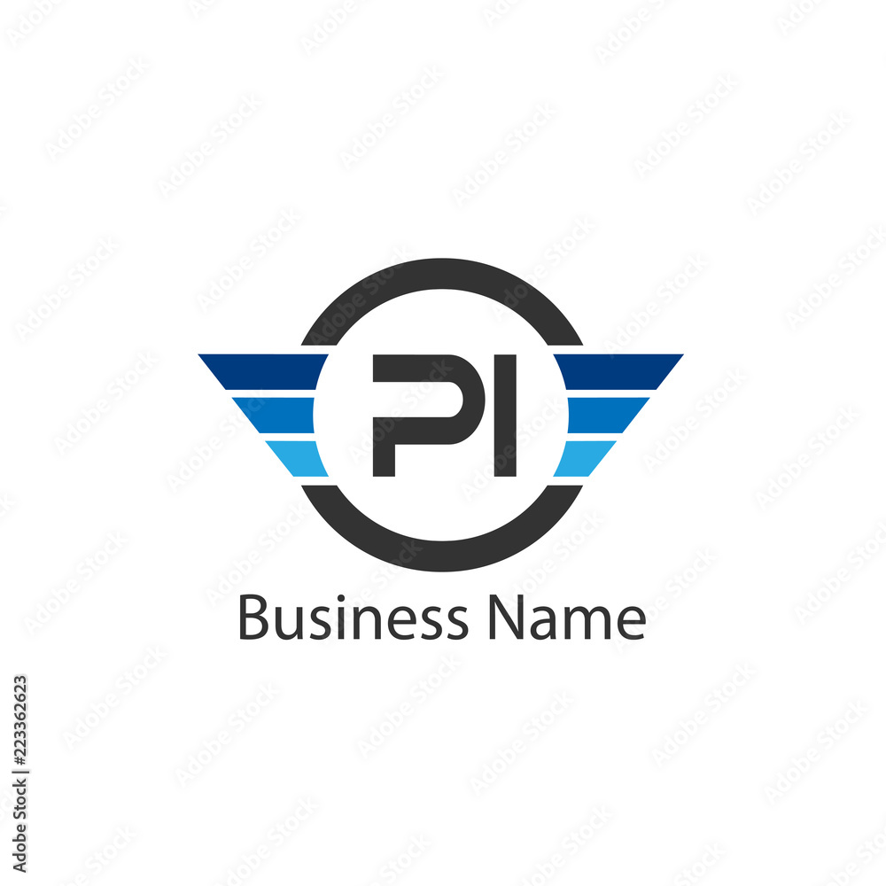Initial Letter PI Logo Template Design Stock Vector | Adobe Stock