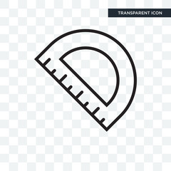 Wall Mural - Protractor vector icon isolated on transparent background, Protractor logo design