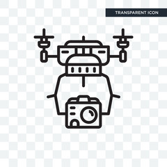 Canvas Print - Drone vector icon isolated on transparent background, Drone logo design