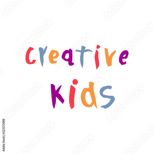 Vector Illustration Of Creative Kids Text Logo For Creativity