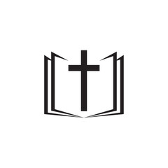 Holy Bible icon with the cross. Vector illustration.