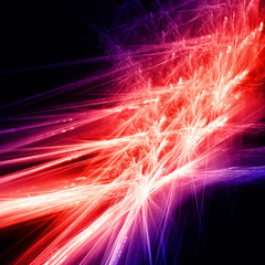 Poster - Red shining fractal on a black background