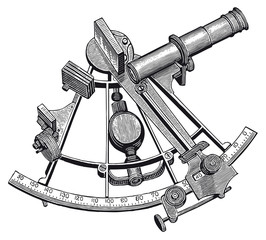 Vector High Detail Sextant Engraving