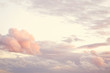 cloud on the sunset sky background with a pastel color