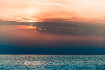  Baltic sea sunset horizon and cloudy sky