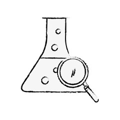 Wall Mural - chemistry laboratory beaker flask magnifying glass