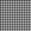 Black and White Houndstooth Tartan Seamless Vector Pattern Tile. Monochrome Background. High Fashion Textile Print. Dog tooth Check Fabric Texture. Pattern Tile Swatch Included.