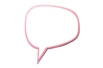 Wall Mural - speech bubble as a cloud with pink border isolated on white background. copy space